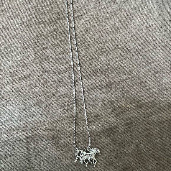 Silver Mother and Child Horse Necklace - Picture 3 of 5